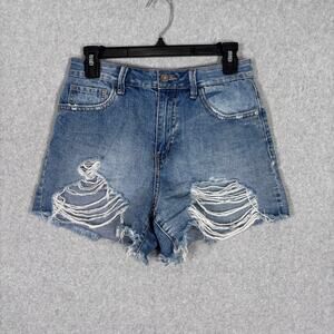 Sincerely Jules Jean Shorts‎ 3 Frayed Distressed Destroyed Ripped Festival Beach